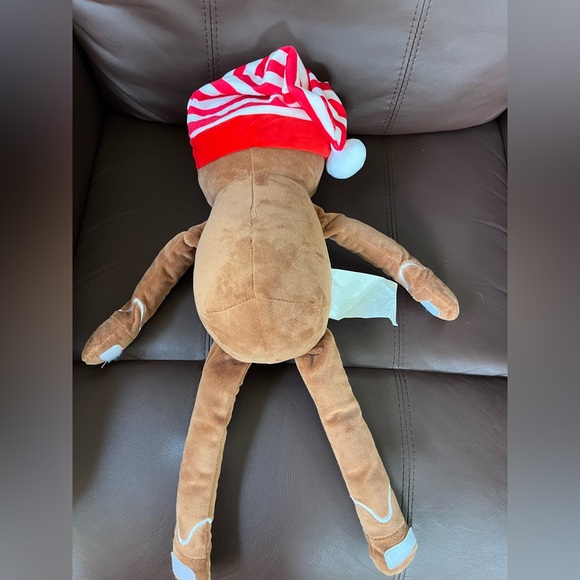 Gingerbread Plush with Red Hat and Bow - Picture 2 of 4